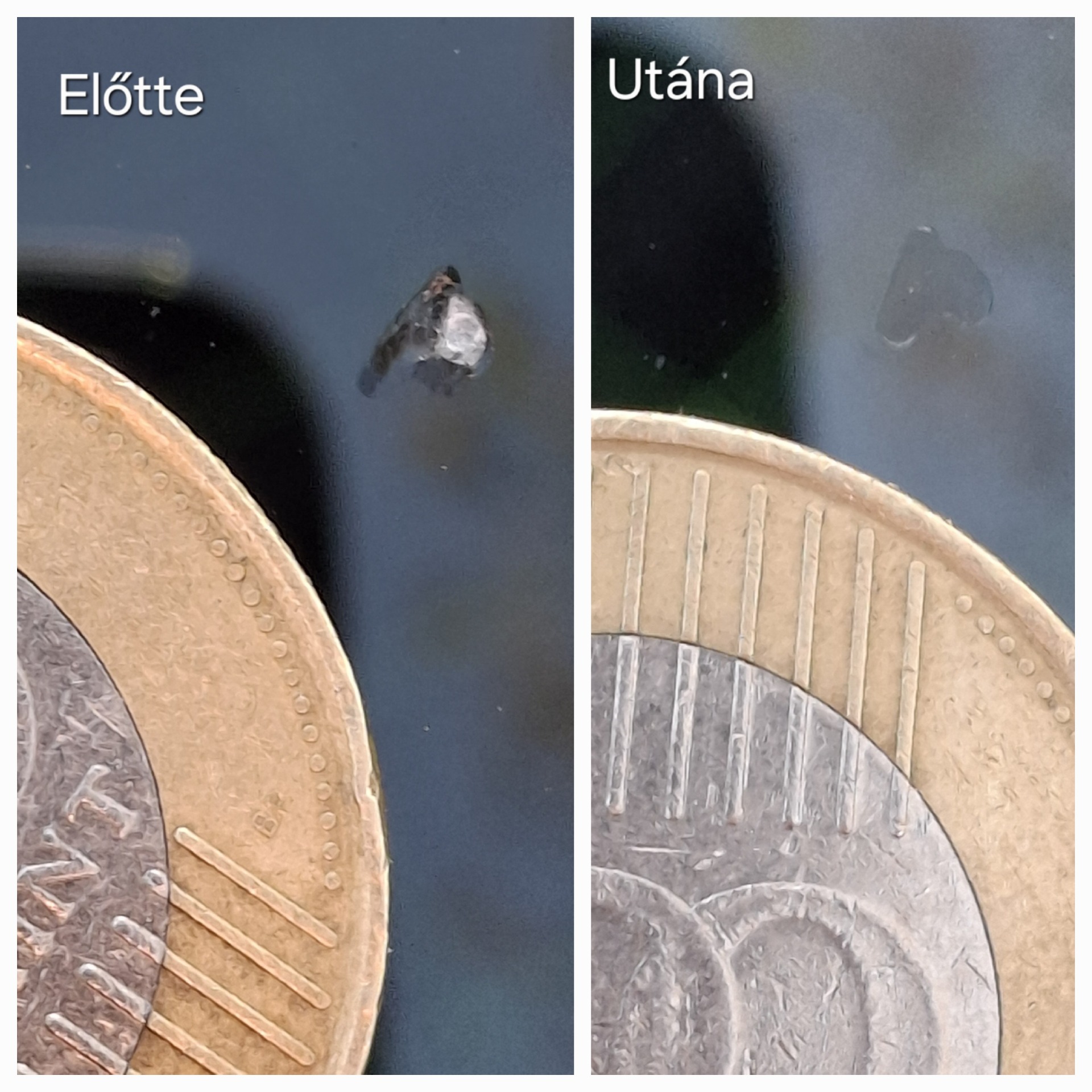 Felületi sérülés előtte-utána