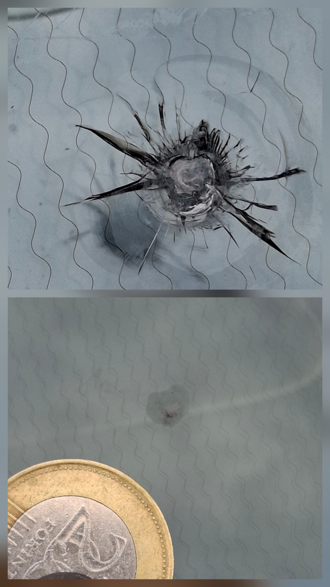 Fűtőszálas csillag sérülés előtte és utána 