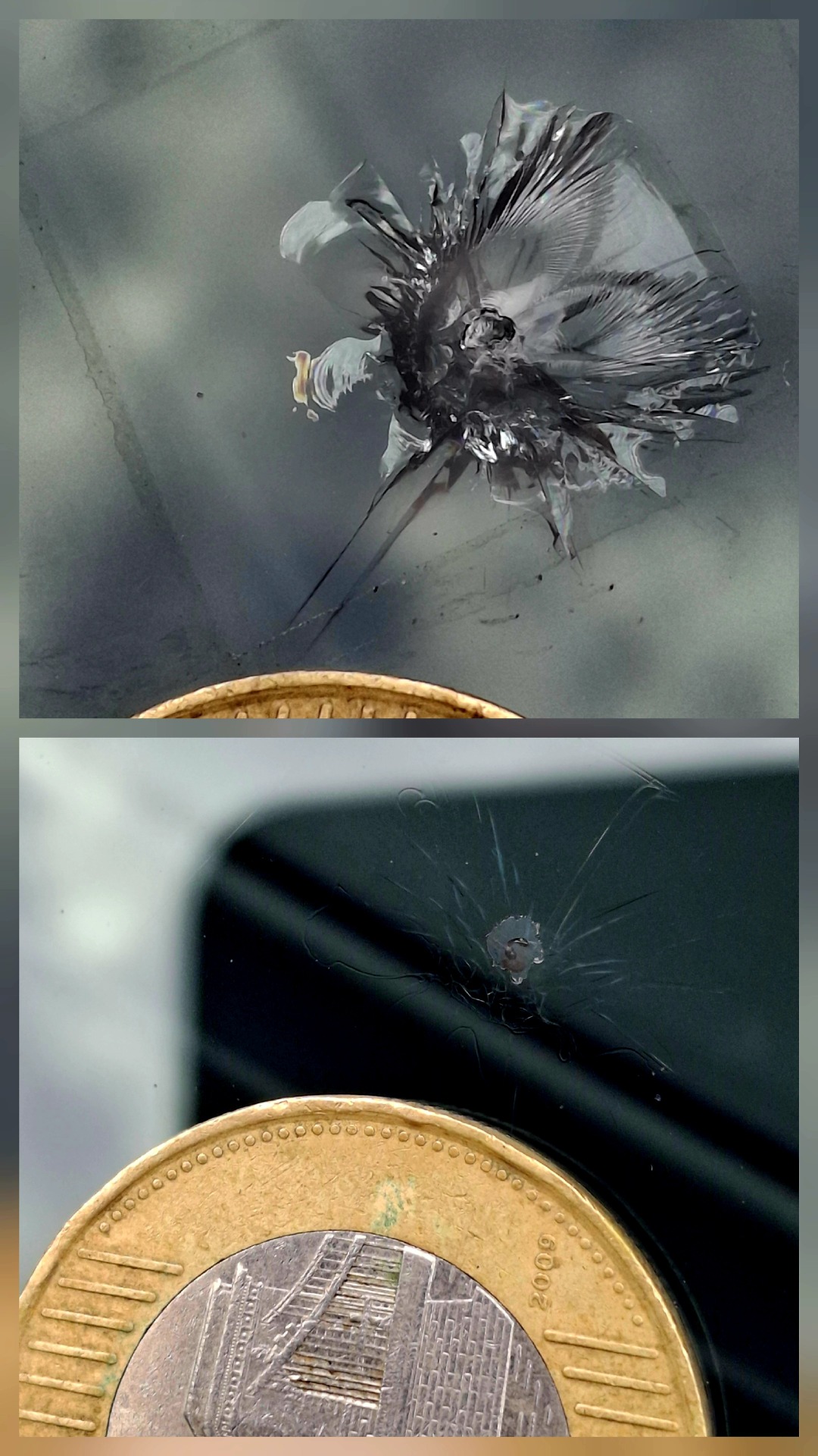 Repedt szélvédő javítás előtte-utána 