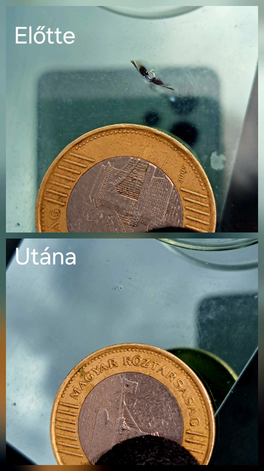 Kőfelverődés javítás előtte-utána Fejér megye